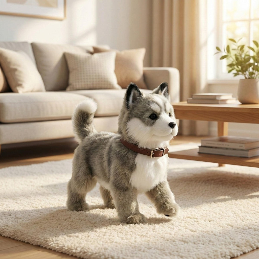 Interaktiver Husky Welpe, elektronischer Roboter Hund für Kinder, ein niedlicher Spielgefährte.