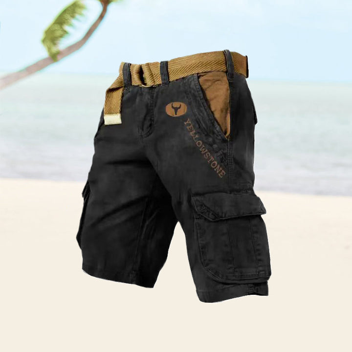 Praktische Herren Sommer Shorts mit elastischem Bund & vielen Taschen für optimalen Tragekomfort.