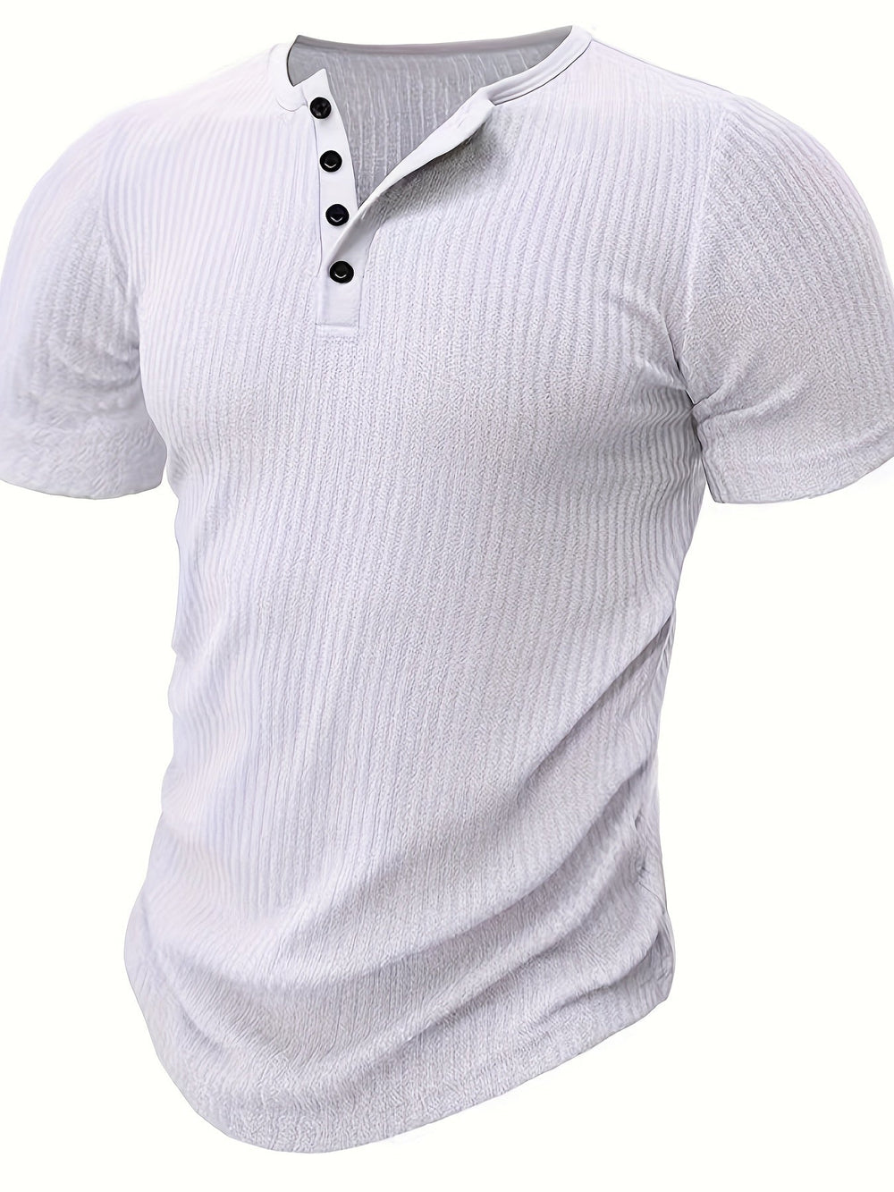 Modernes Herren Henley T-Shirt für Frühling & Sommer, ideal für Casual-Looks und Alltag.