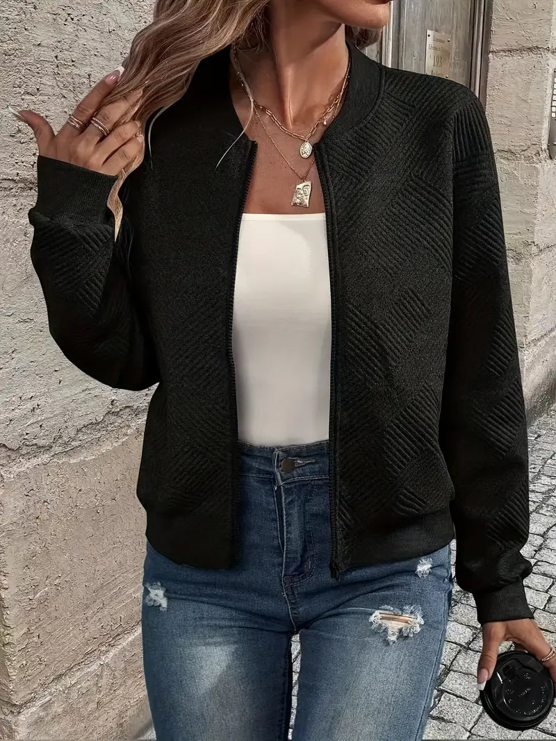 Damen Strickjacke mit feiner Struktur & praktischem Reißverschluss. Ein Must-have für jede Garderobe.