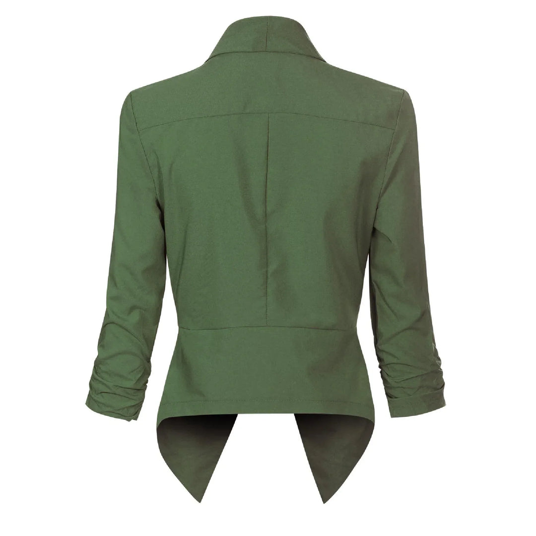 Bequemer, eleganter Damen-Blazer mit Langarm, offenes Design für modischen Komfort.