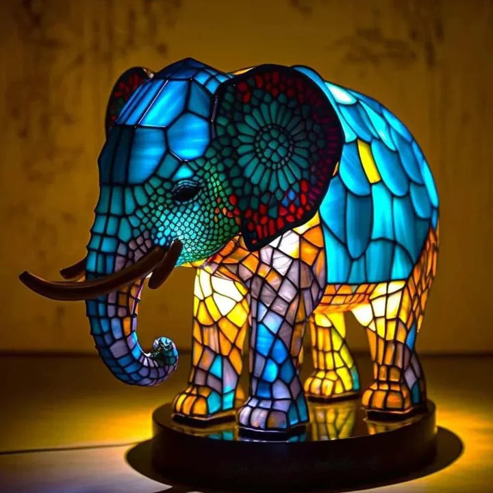 Charmante VitraFauna Tierlampe aus Buntglas für das Schlafzimmer, handgefertigte Kunst-Dekoration.