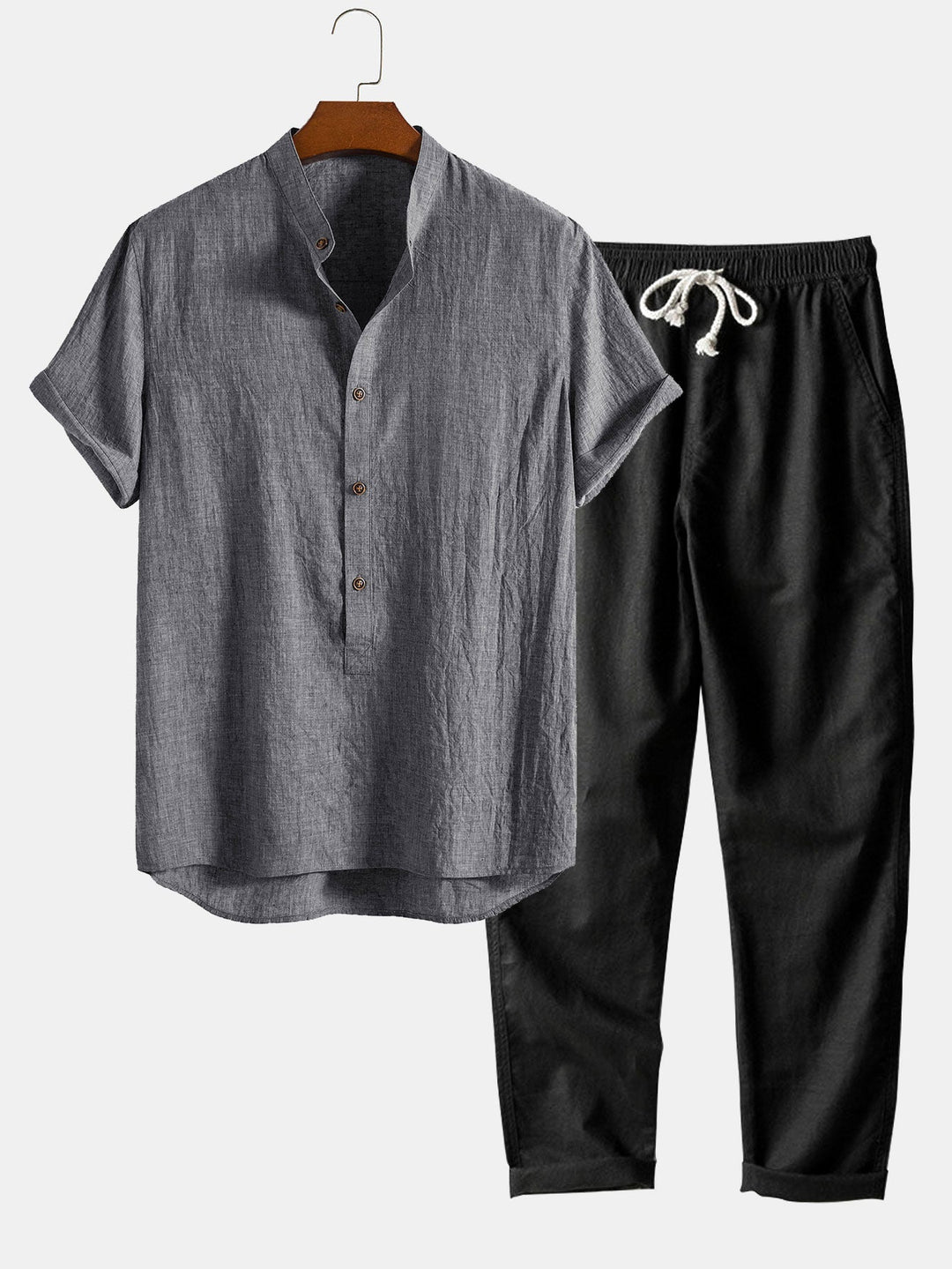 Herren Sommer Set aus atmungsaktivem Material, komfortabler Zweiteiler für Freizeit, Strand & Urlaub.