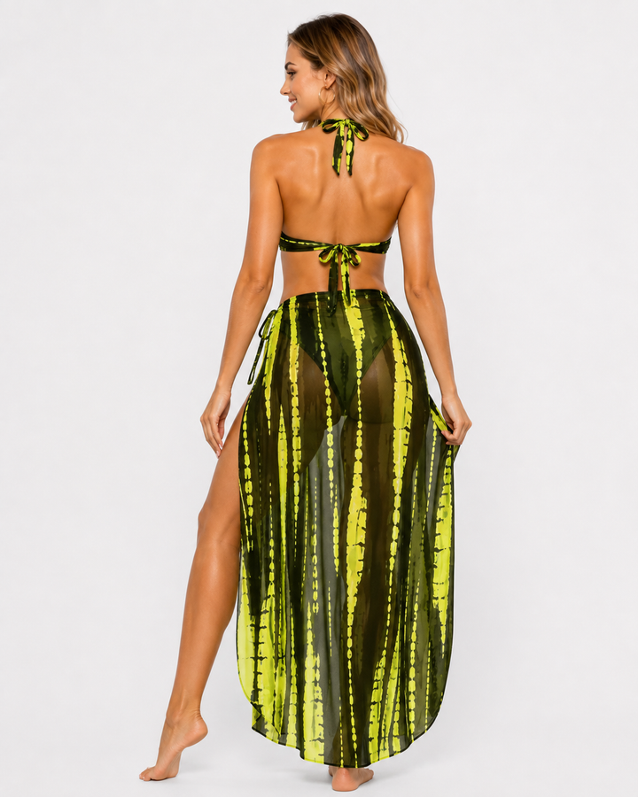 Urlaubsreifer Maxi-Badeanzug für Damen, komfortabel und elegant mit Neckholder-Details.