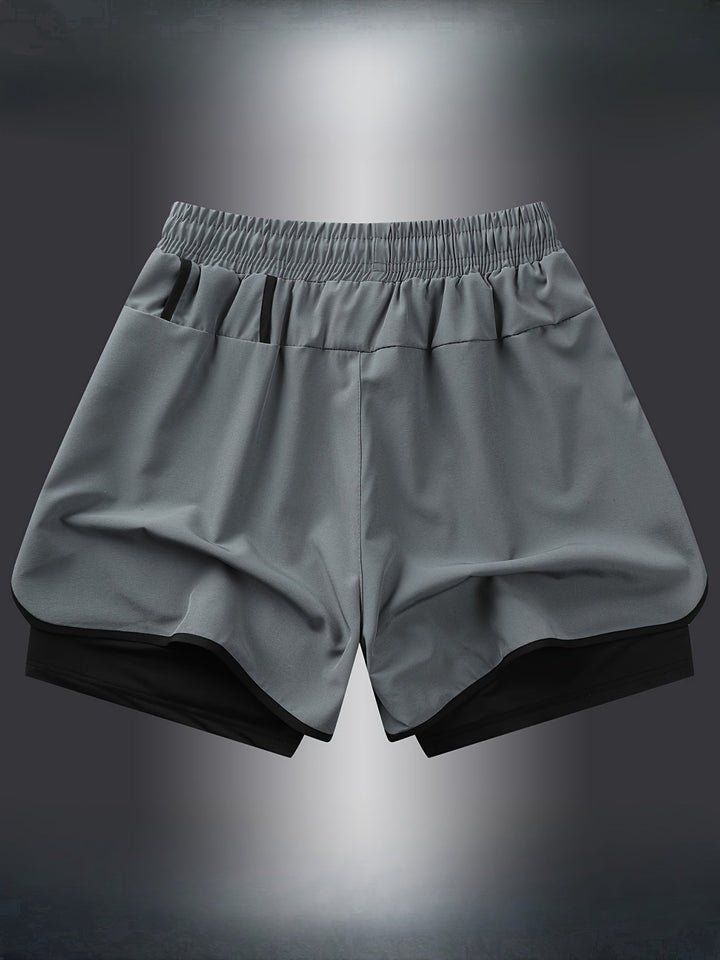 Leichte Herren Sommer Laufshorts 2-in-1, atmungsaktiv und schnelltrocknend für heiße Tage. Perfekt für Jogging.