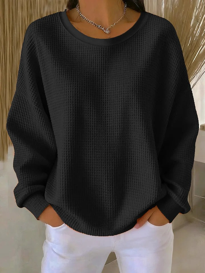 Stilvolles Damen Sweatshirt mit Textur, locker sitzend, ein modernes Oberteil für jeden Anlass.