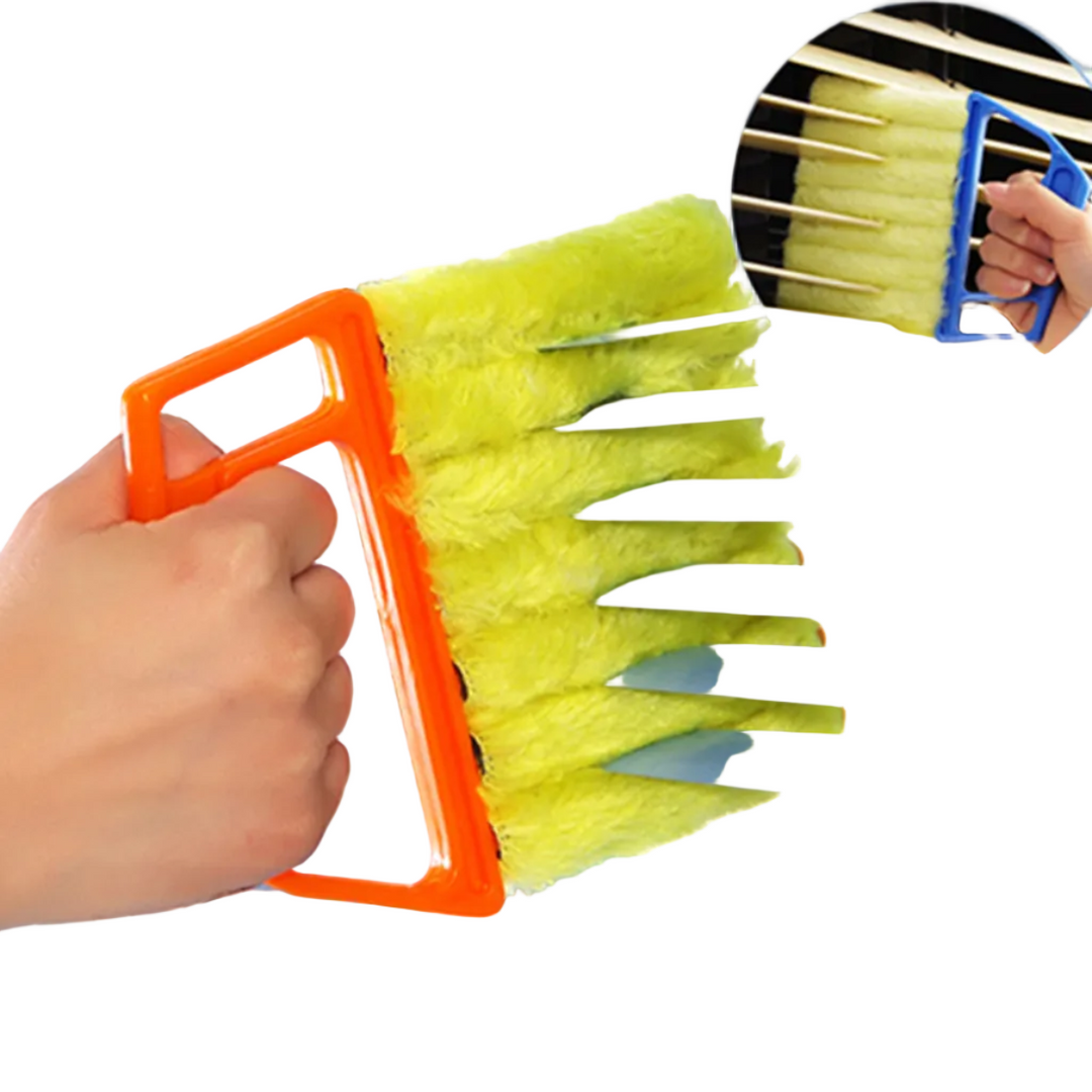 Ergonomischer Mikrofaser-Staubwischer zum Reinigen von Jalousien, Rollläden und Fensterlamellen.