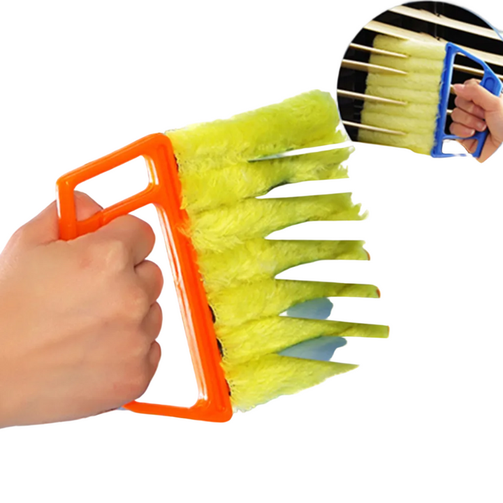 Ergonomischer Mikrofaser-Staubwischer zum Reinigen von Jalousien, Rollläden und Fensterlamellen.