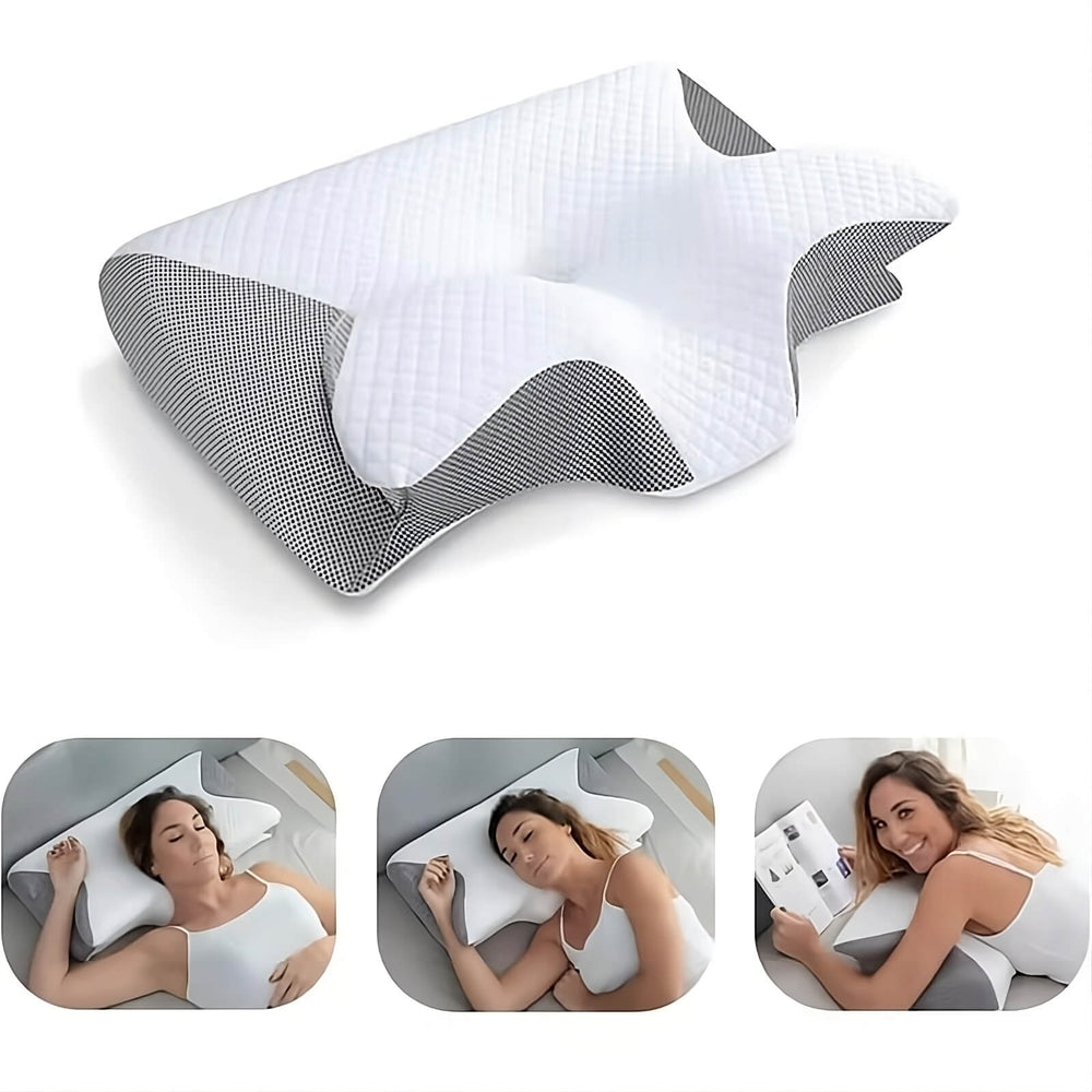 Ergonomisches Orthopädisches Kissen stützt Nacken und Kopf optimal, lindert Nackenschmerzen beim Schlafen.