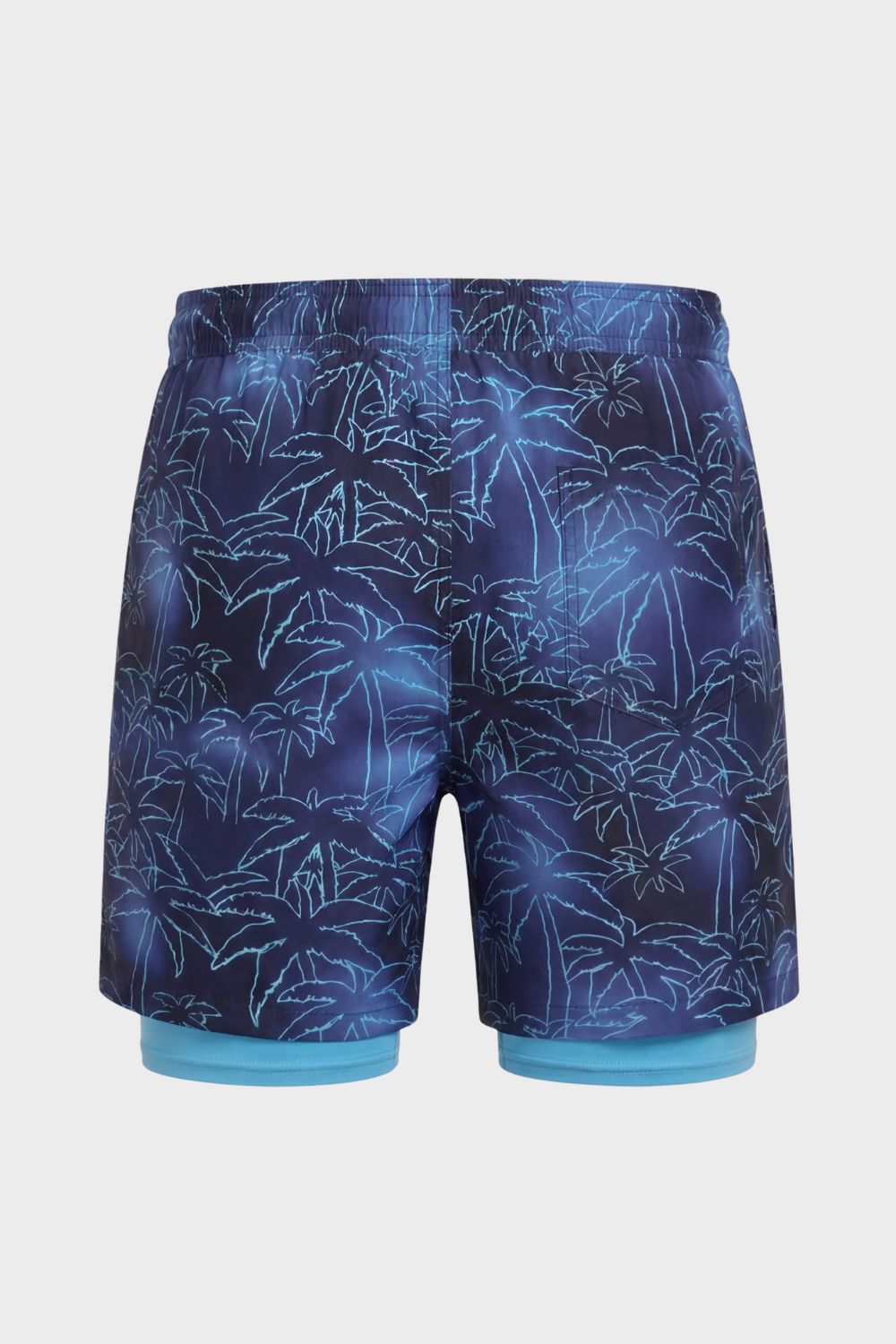 Stylische Herren Badeshorts, schnelltrocknend, mit exotischem Palmenprint für Urlaub & Freizeit.