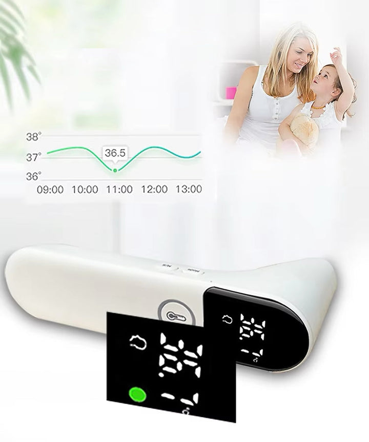 Praktisches berührungsloses Fieberthermometer für die ganze Familie; schnell und sicher die Temperatur prüfen.