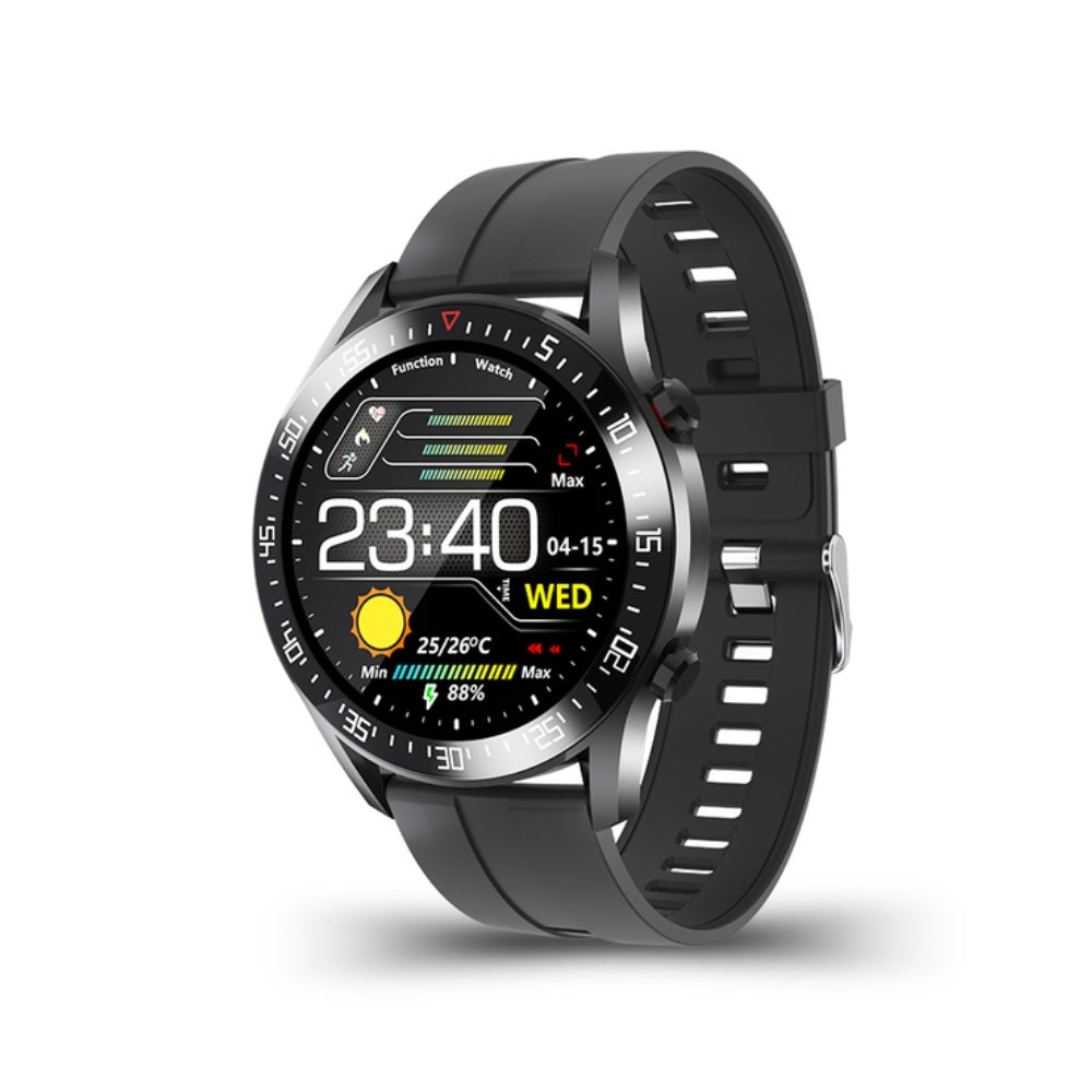 Unisex Smartwatch am Handgelenk, passend für Damen und Herren. Elegantes Design für jeden Anlass.