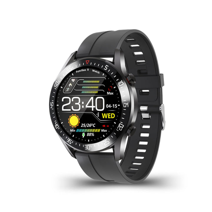 Unisex Smartwatch am Handgelenk, passend für Damen und Herren. Elegantes Design für jeden Anlass.