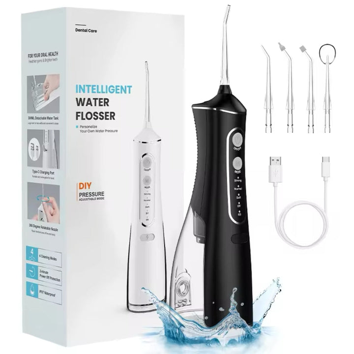 Tragbarer kabelloser Wasser-Flosser für Reisen, kompakte Munddusche sichert frischen Atem und Zahnpflege unterwegs.
