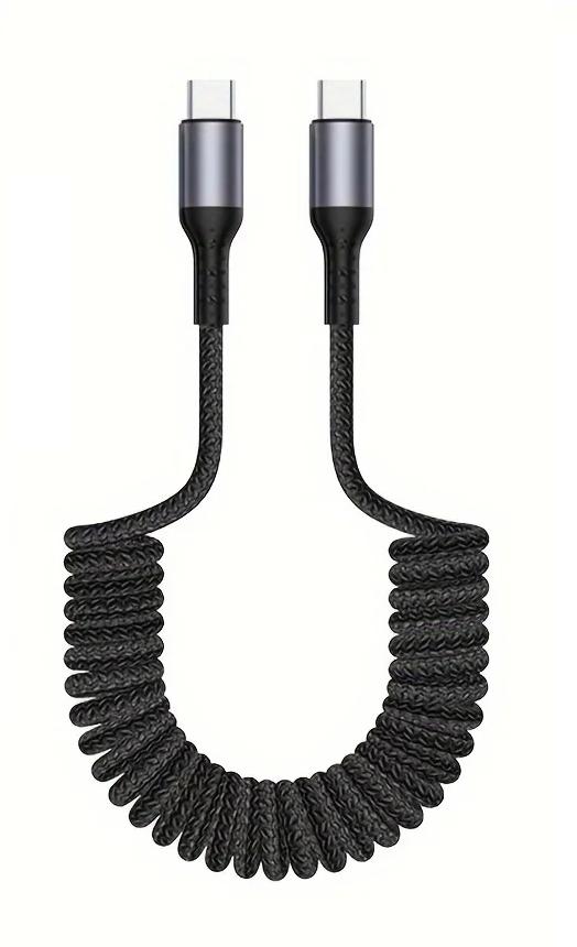 Hochwertiges Feder-Design 100W USB-C Ladekabel für Langlebigkeit. Schnellladung & Daten.