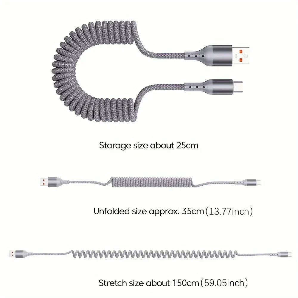 100W USB-C Feder-Ladekabel für Fast Charge, Datentransfer. 1+1 GRATIS Set für Handy & Tablet.