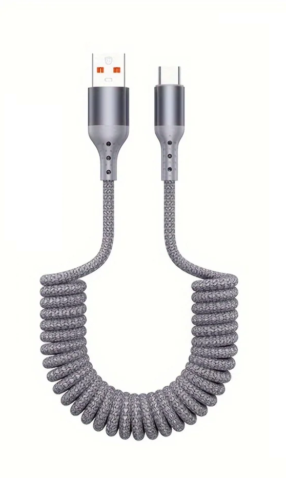 100W USB-C Ladekabel mit Feder-Technologie. Ideal für Schnellladung & Datentransfer von Geräten.