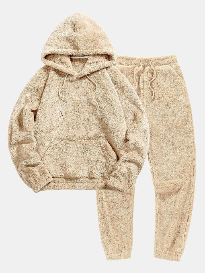 Damen Winter Hoodie & Jogger Set, kuscheliger Loungewear Freizeitanzug für Damen, bequem und warm.