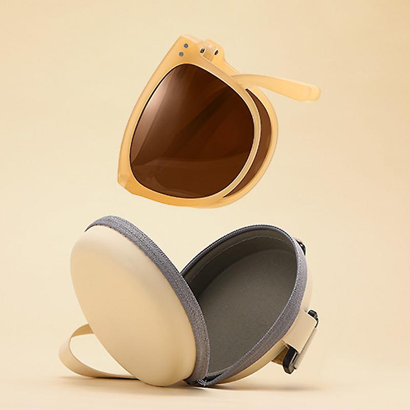 Praktisch-stilvolle, faltbare Unisex-Sonnenbrille, oval, Retro, UV-Schutz für Reisen.