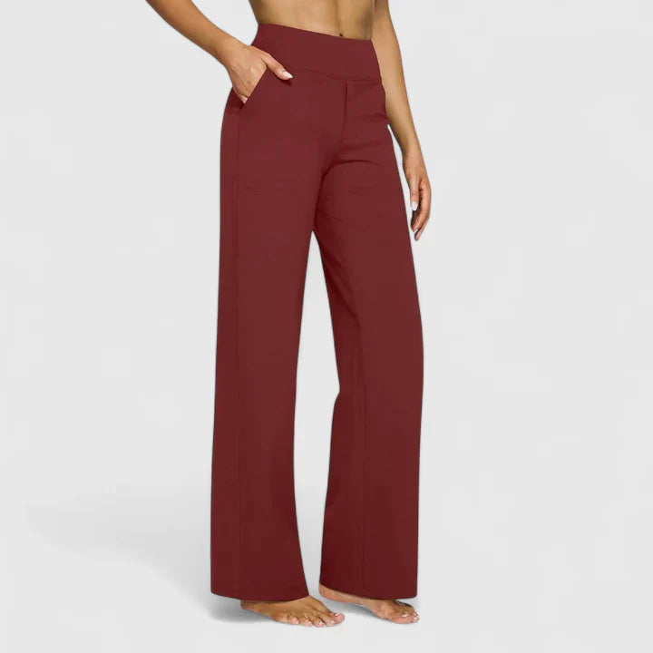 Komfortable Damenhose Nadine: Weiter Schnitt & elastischer Stretchbund, ideal für stilvollen und bequemen Alltagslook.