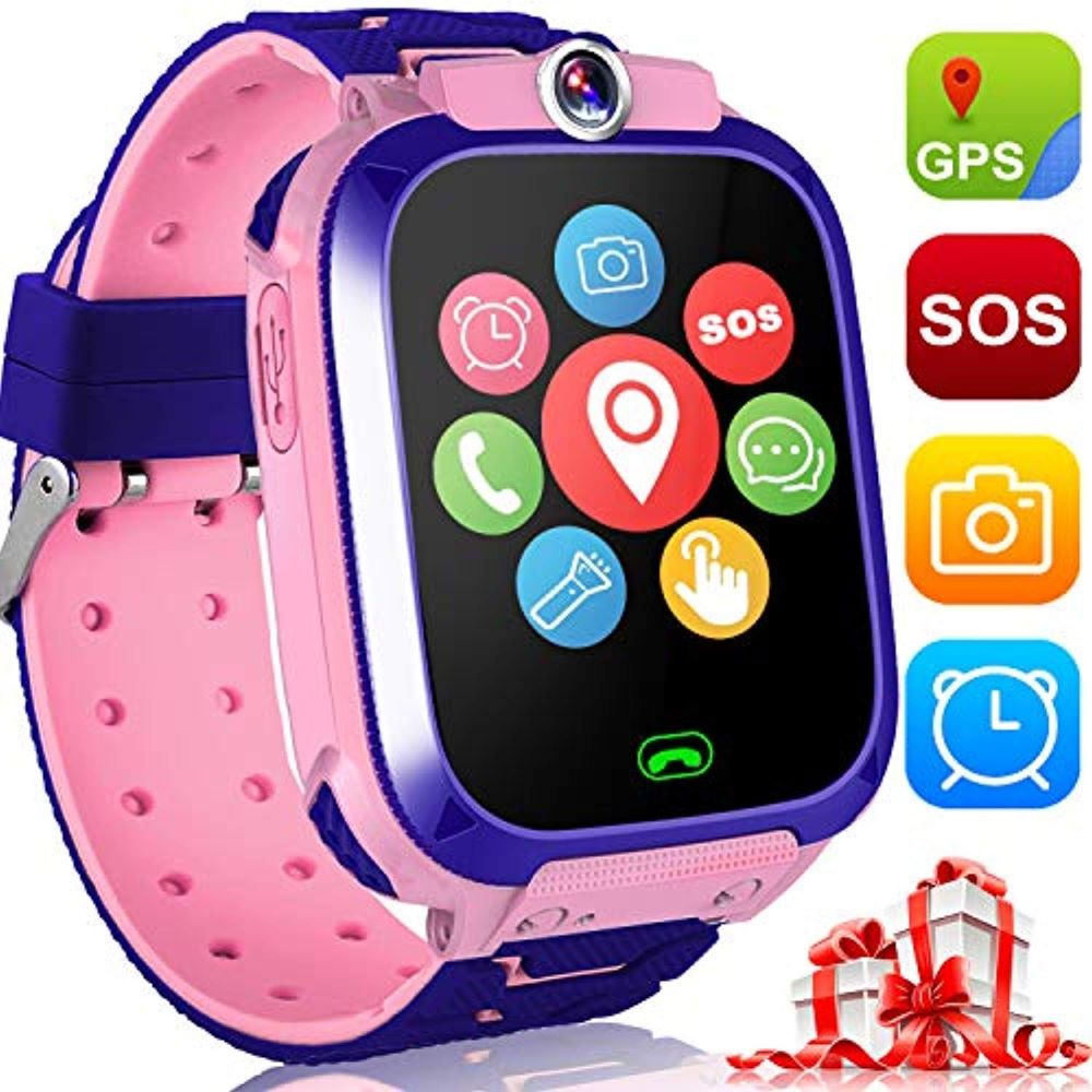 Kinder Smartwatch mit Notruf-Funktion. Schnelle Hilfe per SOS-Knopf für Sicherheit der Kinder.