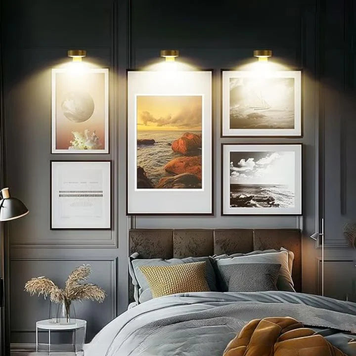 LED Wandleuchte für Bilder, kabellos, dimmbar, warmweißes Licht, magnetisch, perfekt für Akzentbeleuchtung.
