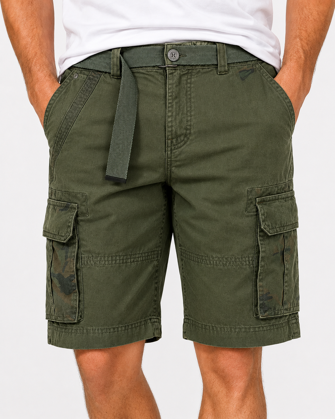 Robuste Camouflage Herren Cargo Shorts Bermuda für Sommer, Freizeit; bequeme Passform.