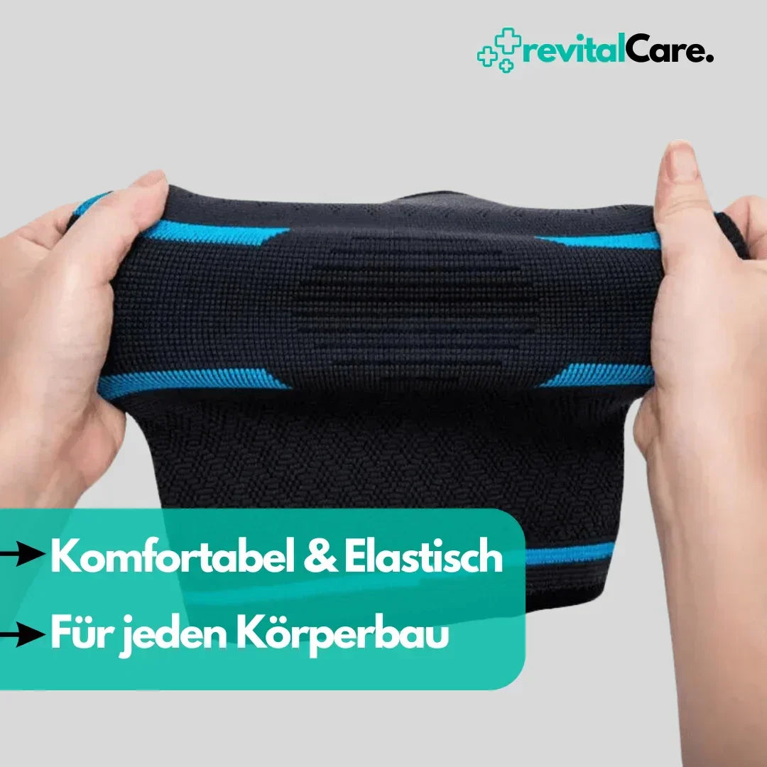 Hochwertige FlexiKnee Pro Kniebandage zur Vorbeugung von Knieverletzungen.