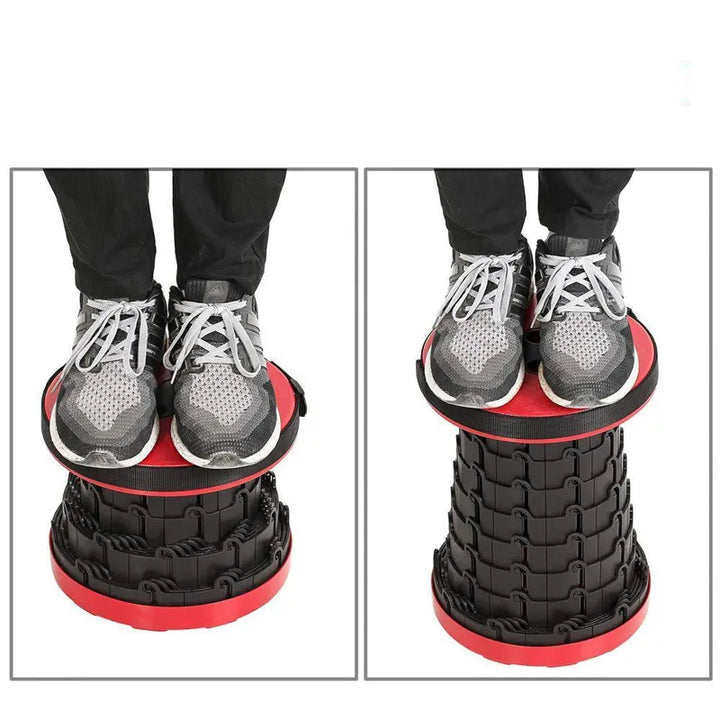 Klapphocker CompactGo wird schnell aufgebaut, leichter & tragbarer Begleiter für Camping, Garten & Reise.
