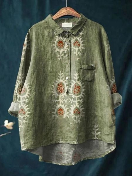 Damen Oberteil mit Blumenprint, locker sitzend, elegant für jeden Anlass.