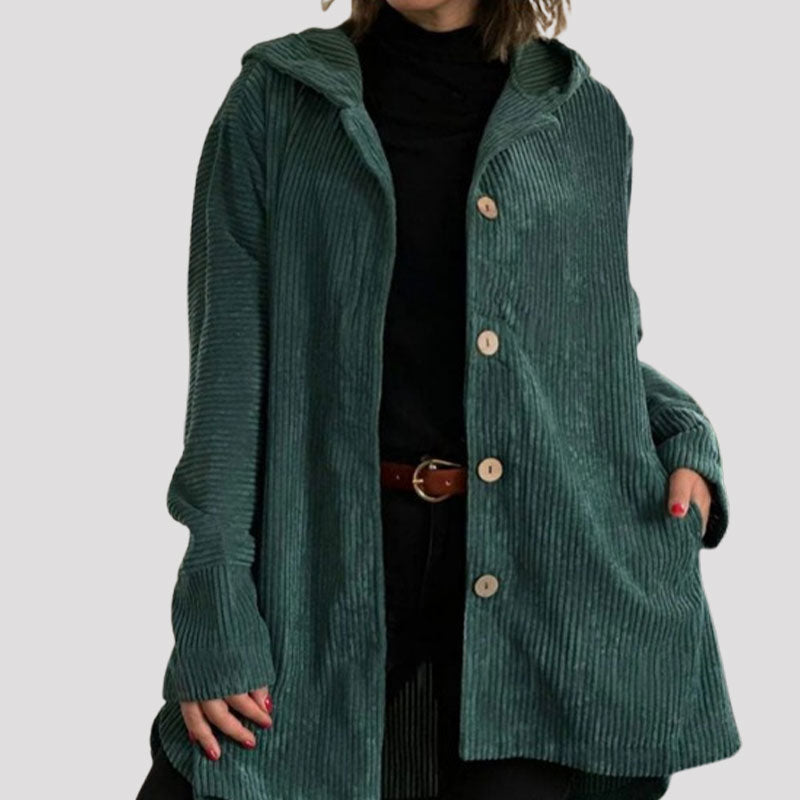 Vielseitige Damen Kapuzenjacke für Herbst & Winter. Lässige, bequeme Oberbekleidung im stylischen Vintage-Look.