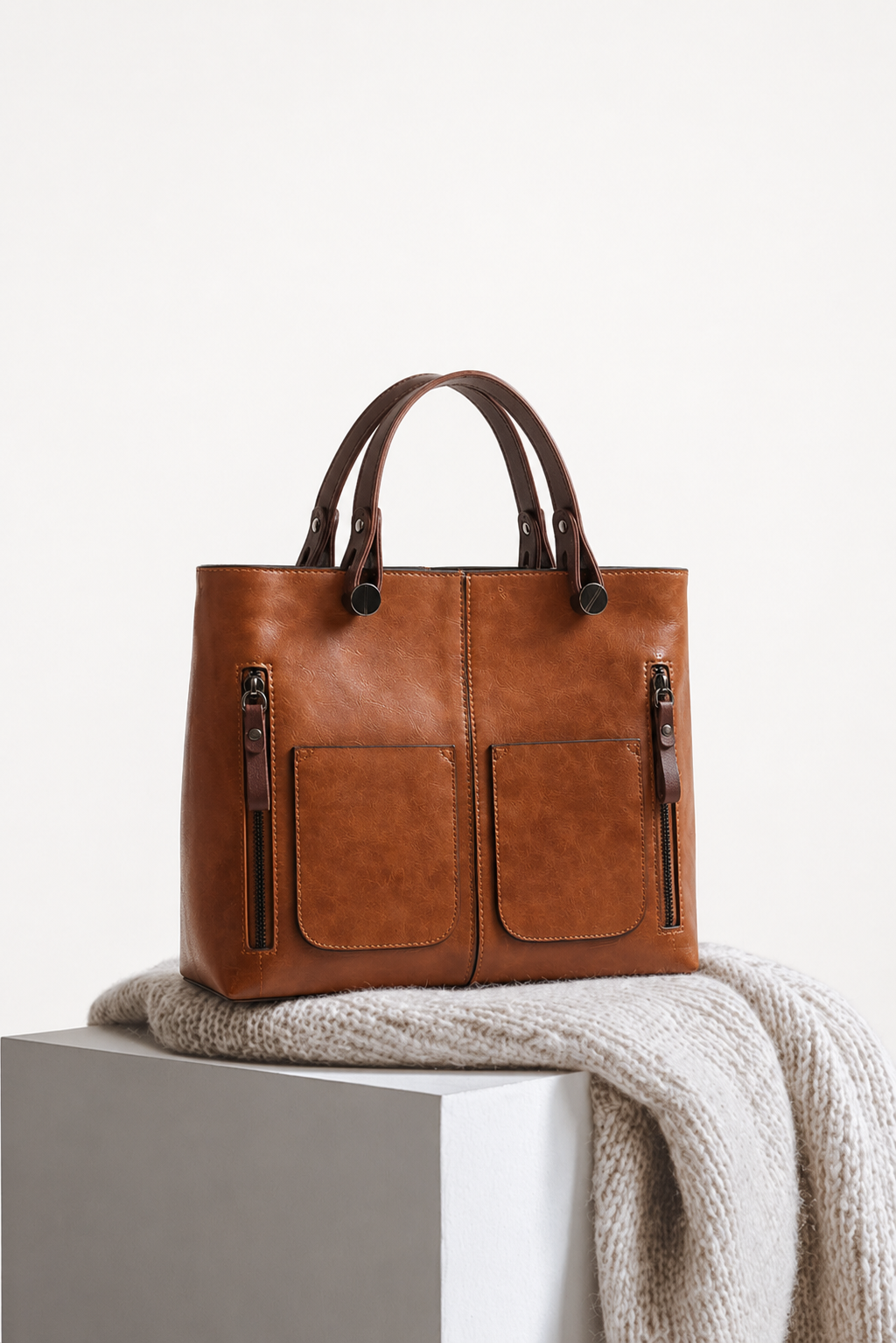 Elegante Damen Umhängetasche aus PU-Leder mit viel Stauraum, perfekt für den Alltag.