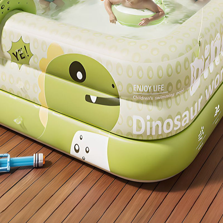 Dinosaurier-Planschbecken mit UV-Schutz für Kleinkinder; ideal für sicheren Wasserspaß.