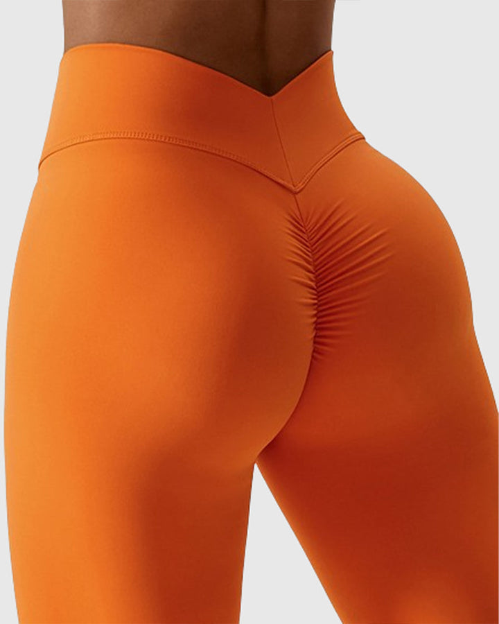 Damen Yogahose mit hoher Taille in Weiß, perfekt für Yoga & Fitness. Komfortabel & figurbetont.