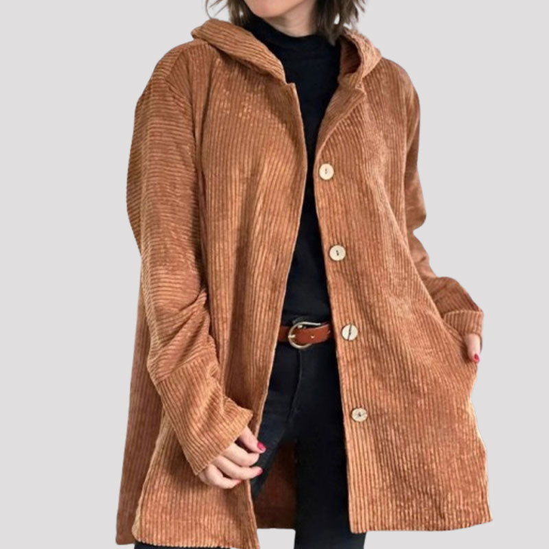 Unifarbene Damen Kapuzenjacke. Lässige Herbst-Winter-Jacke, bequem & stilvoll für Damenmode.