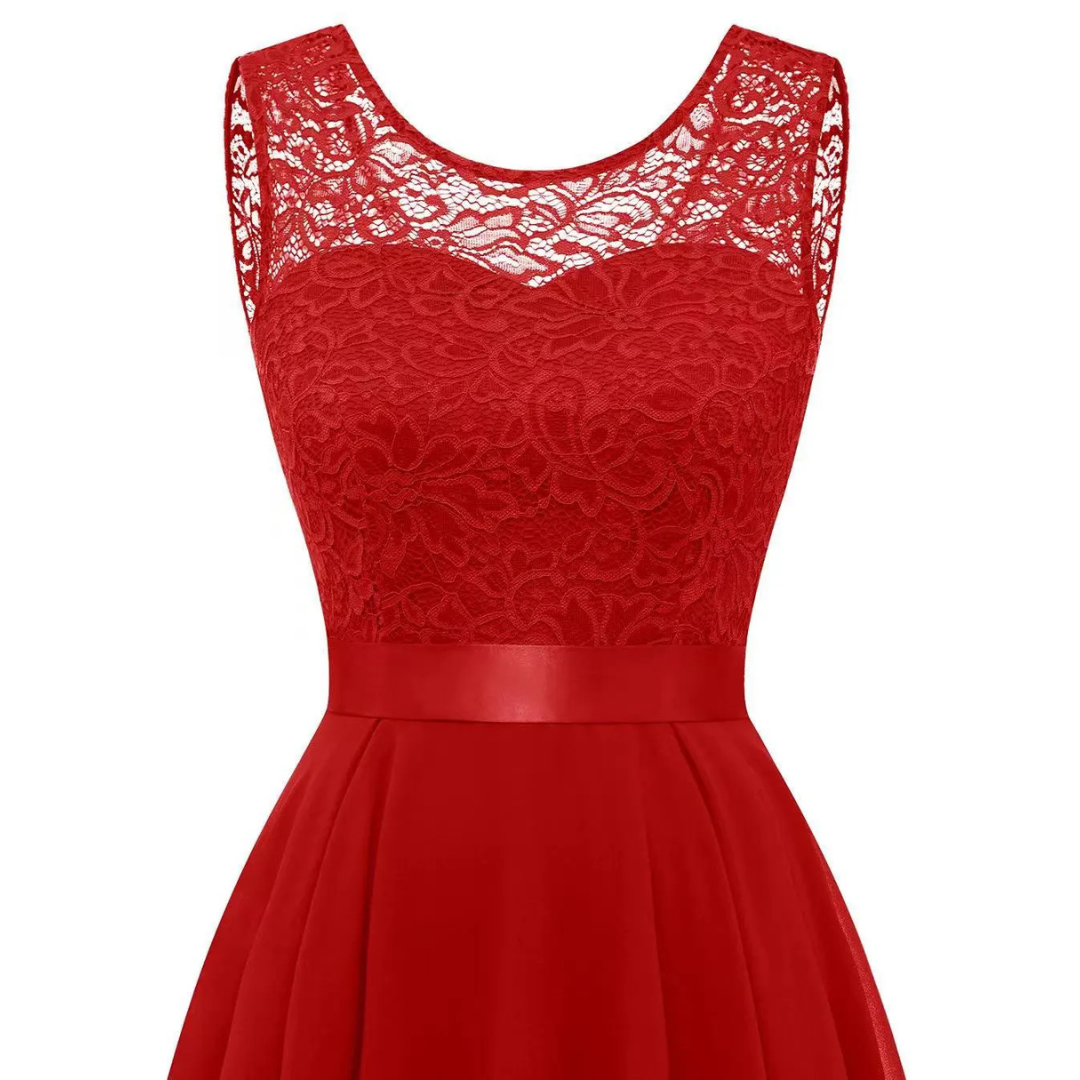 Edles Damen High-Low Abendkleid, ein elegantes Midikleid für Hochzeiten und besondere festliche Anlässe.