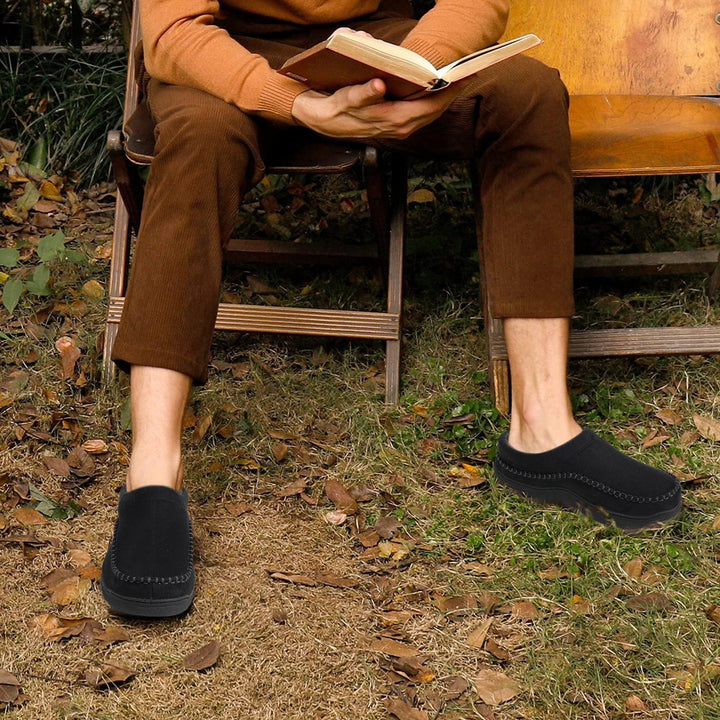 Bequeme Herren Slip-on Loafer für den Winter, warm gefüttert, rutschfest und mit weiter Zehenbox.
