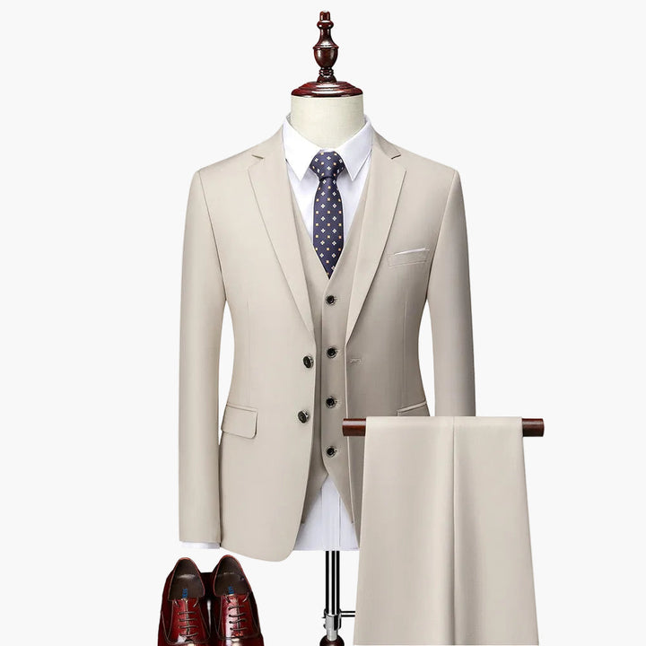 Klassischer Herrenanzug Slim Fit, 3-teilig, für elegante Auftritte im Business und bei Feiern.
