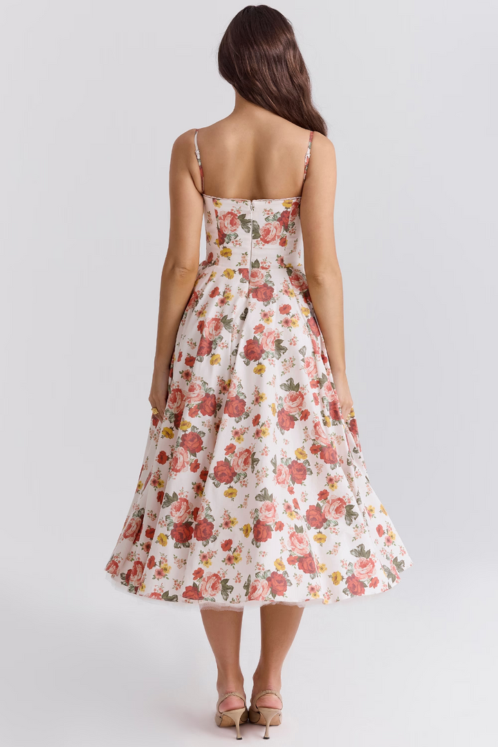 Ein wunderschönes, schlankmachendes Midi Kleid für Damen, das Eleganz für jeden Anlass bietet.