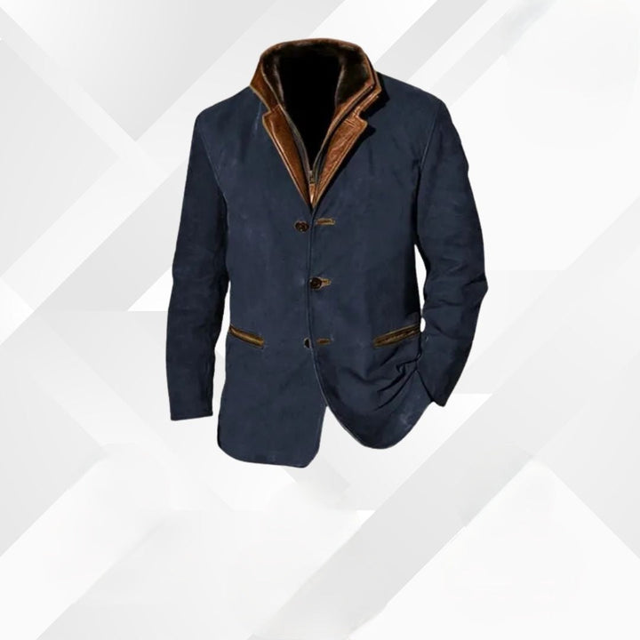 Trendiger Herren Blazer Leandro für Herbst, kombiniert Eleganz mit rustikalem Charme.