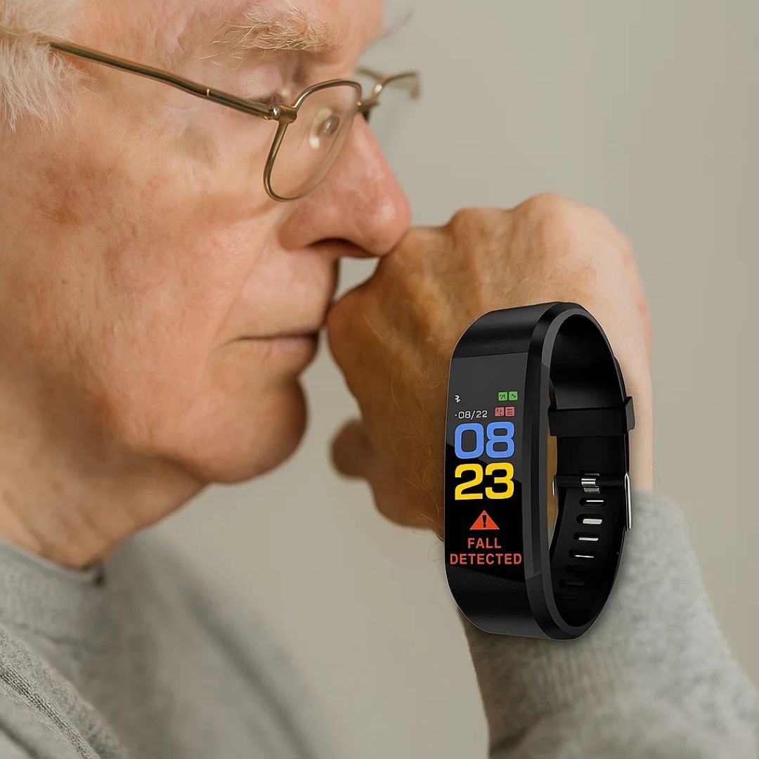 Mobil Senioren-Smartwatch mit GPS-Tracking zur Standortbestimmung und mehr Sicherheit. Technik für Pflege.