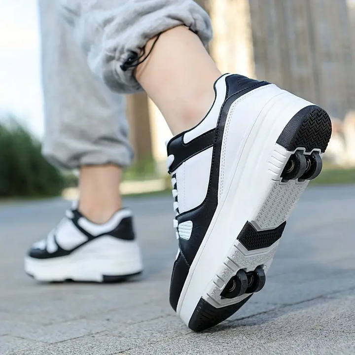 Stylische Unisex Kinder Rollschuhe mit abnehmbaren Rädern, geeignet für Jungen & Mädchen, aktiver Lebensstil.