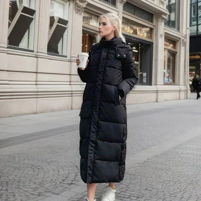 Isabella lange Damen-Winterjacke, warm & stilvoll, perfekt für kalte Tage.
