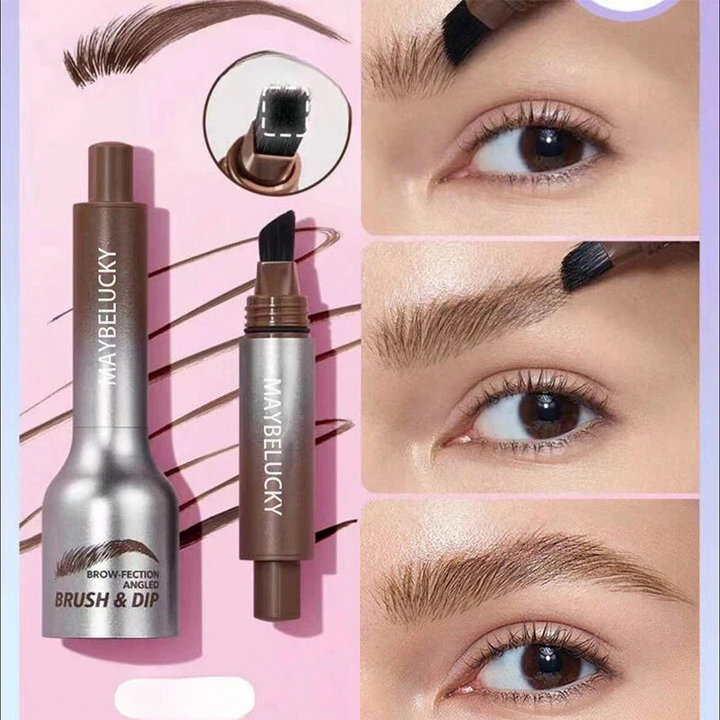 Vorher-Nachher: Perfekte, definierte Augenbrauen mit wasserfestem Färbestift. Langanhaltendes Beauty Make-up.