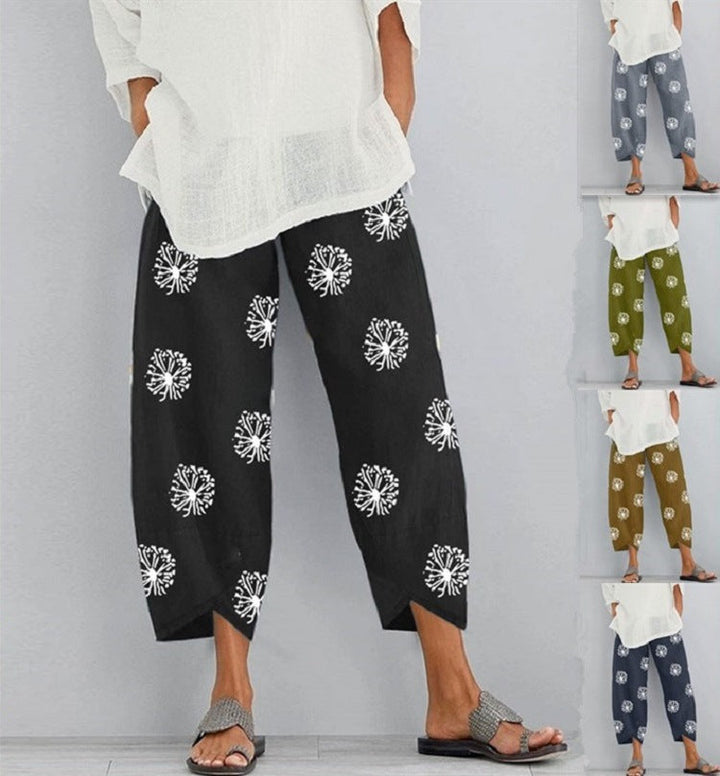 Leichte Damen Shorts mit luftigem Löwenzahn Print, bequem & stilvoll für jede Gelegenheit.