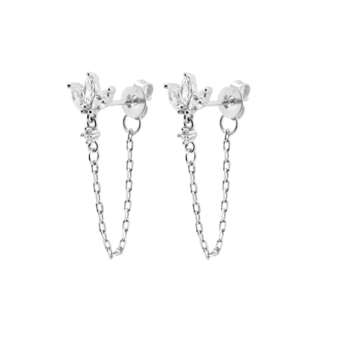 Elegante Zirkonia Tropfenohrringe für Damen, vergoldet oder silberfarben. Perfektes edles Geschenk.