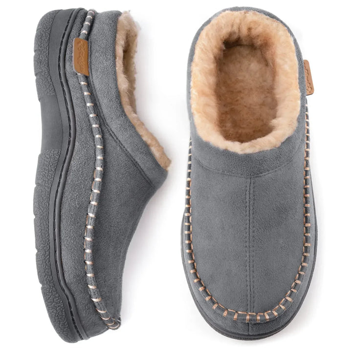 Herren Winter-Loafer mit weiter Zehenbox, warmem Plüschfutter & rutschfester Sohle für Komfort.