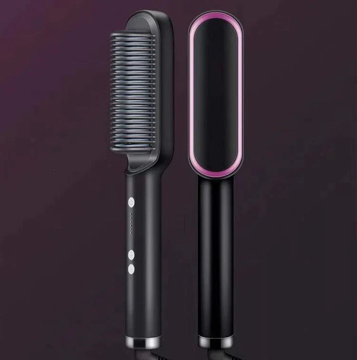 Ergonomische Keramik-Glättbürste, die Haare glättet und Glanz verleiht. Ideal für professionelles Hairstyling.