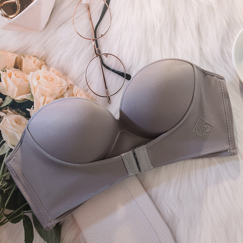 Rutschfester trägerloser Push-up BH mit Silikonrand bietet sicheren Halt und Komfort für Damen Unterwäsche.