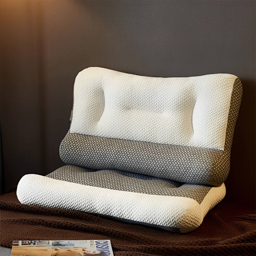 OrthoComfortt Nackenkissen aus Memoryschaum in Grau, für optimalen Schlafkomfort & Wohlbefinden.